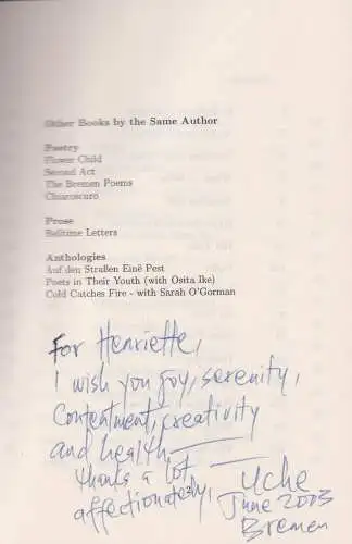 Buch: If Only The Night, Nduka, Uche, 2002, Sojourner Press, signiert, sehr gut