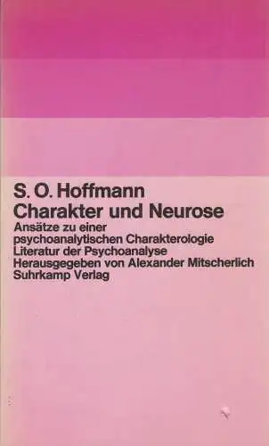 Buch: Charakter und Neurose, Hoffmann, S.O., 1979, Suhrkamp, gebraucht, gut