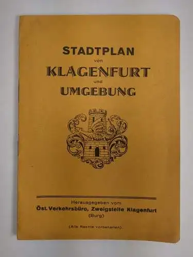 Heft: Stadtplan von Klagenfurt und Umgebung, Öst. Verkehrsbüro, gebraucht, gut