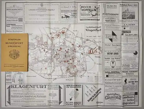 Heft: Stadtplan von Klagenfurt und Umgebung, Öst. Verkehrsbüro, gebraucht, gut