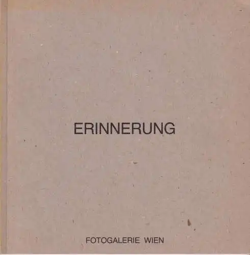 Buch: Erinnerung, Fotobuch Nr. 9, 1988, Fotogalerie, gebraucht, sehr gut