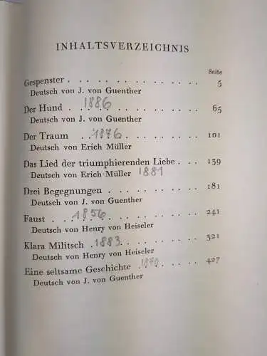 Buch: Turgenjews Okkulte Erzählungen, Johannes von Guenther, Buchenau & Reichert