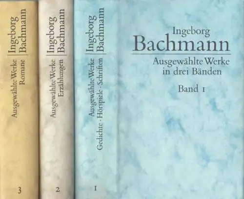 Buch: Ausgewählte Werke in drei Bänden, Bachmann, Ingeborg. 3 Bände, 1987