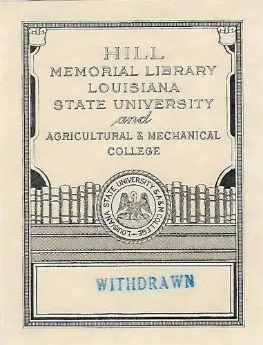 Original Kupferstich Exlibris: Hill Memorial Library Louisiana State University