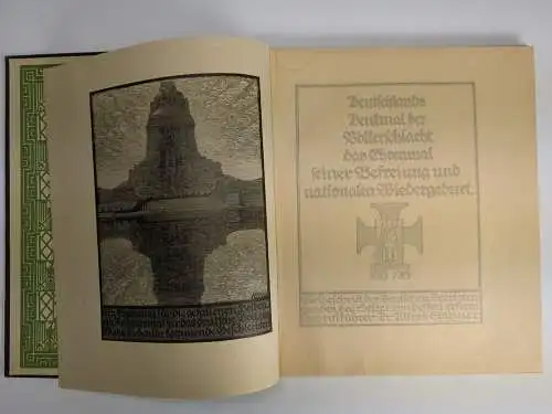 Buch mit Festkarte: Deutschlands Denkmal der Völkerschlacht, A. Spitzner, 1913