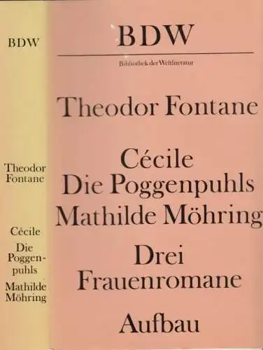Buch: Cecile. Die Poggenpuhls. Mathilde Möhring, Fontane, Theodor. 1988