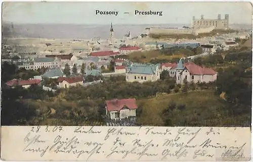 AK Pressburg. ca. 1907, Postkarte. Serien Nr, ca. 1907, gebraucht, gut