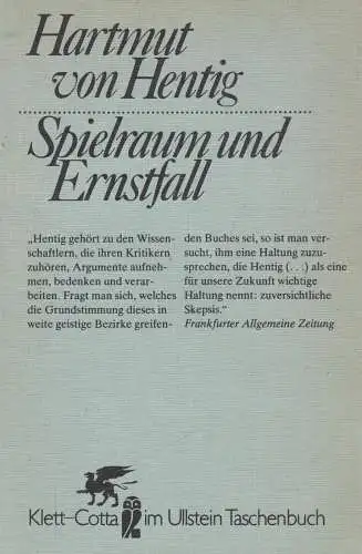 Buch: Spielraum und Ernstfall, von Hentig, Hartmut, 1981, Ullstein, gebraucht