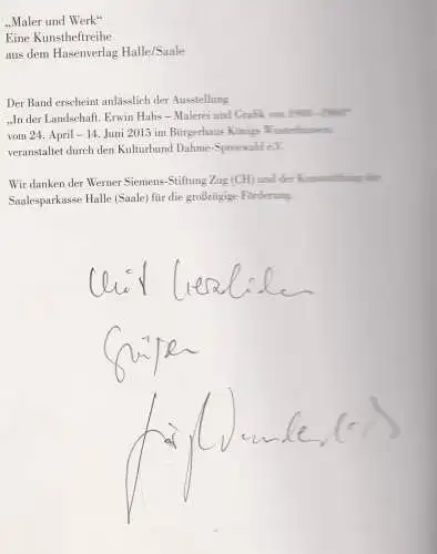 Buch: Erwin Hahs, Wunderlich, Jörg, 2015, Hasenverlag, gebraucht, sehr gut