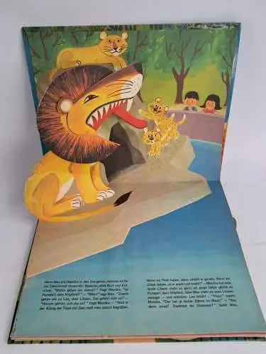 Pop-up Buch: Max und Monika im Zoo, 1970, Wilhelm Frick Verlag, Kinderbuch