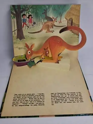 Pop-up Buch: Max und Monika im Zoo, 1970, Wilhelm Frick Verlag, Kinderbuch