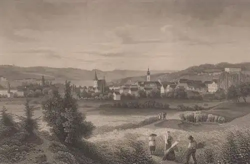Grafik: Weimar, L. Oeder, L. Rohbock, um 1850, Stahlstich, G. G. Lange, Ansicht