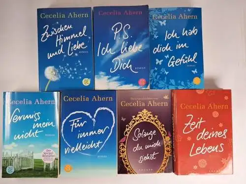7 Bücher Cecelia Ahern: Zeit deines Lebens, Solange du mich siehst, P. S. Ich...