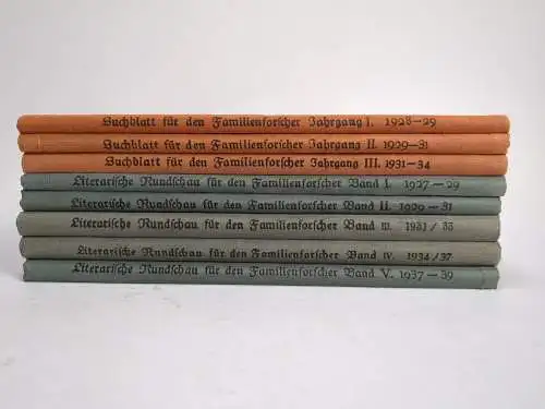 3x Suchblatt für den Familienforscher + 5x Literarische Rundschau, 8 Bände