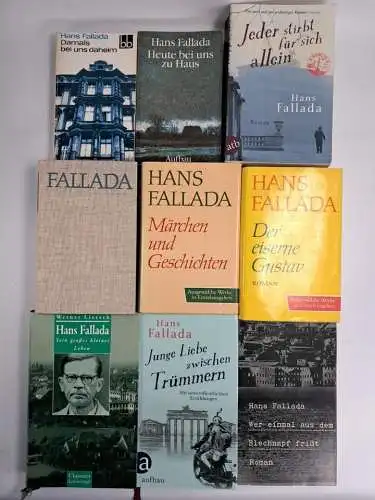 9 Bücher Hans Fallada: Gustav, Blechnapf, zu Haus, daheim, Märchen, Bauern ...