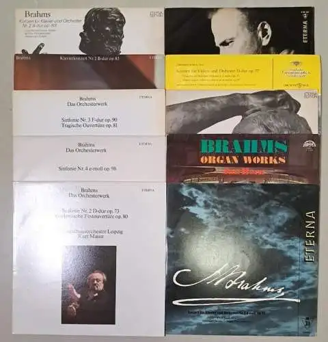 10 Schallplatten 12" LP Johannes Brahms, Vinyl, Klassik, Klavier, Orchester