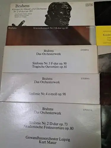 10 Schallplatten 12" LP Johannes Brahms, Vinyl, Klassik, Klavier, Orchester