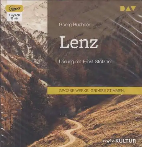 CD: Georg Büchner - Lenz. 2019, Lesung mit Ernst Stötzner, DAV, 1 mp3-CD