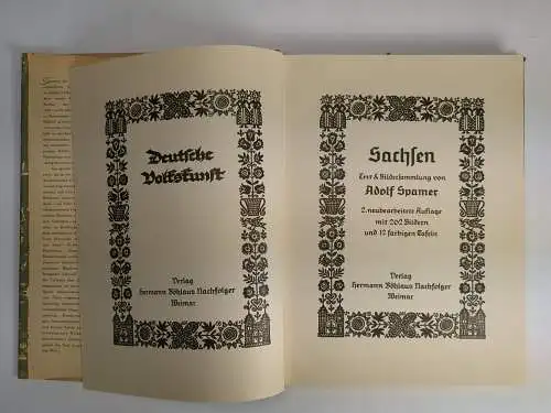 Buch: Deutsche Volkskunst Sachsen, Adolf Spamer, 1954, Hermann Böhlau