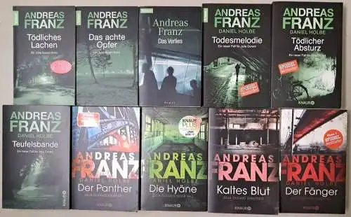 10 Bücher Julia-Durant-Reihe, Andreas Franz: Hyäne, Panther, Kaltes Blut, Fänger