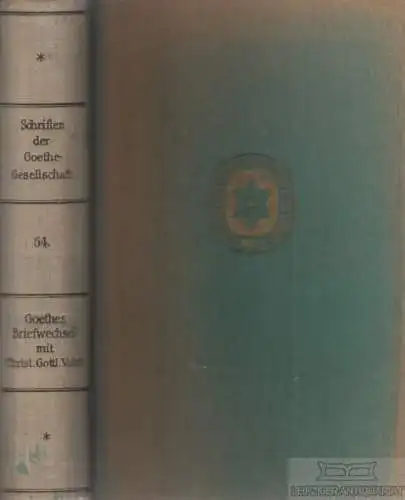 Buch: Goethes Briefwechsel mit Christian Gottlob Voigt. Band II, Tümmler, Hans