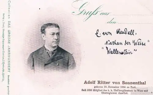 AK Adolf Ritter von Sonnenthal, Postkarte. Serie B. No. 22, gebraucht, gut