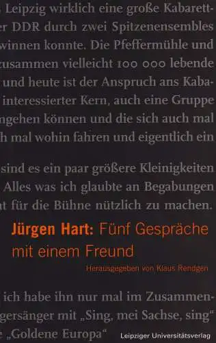 Buch: Jürgen Hart: Fünf Gespräche mit einem Freund, Rendgen, Klaus, 2002