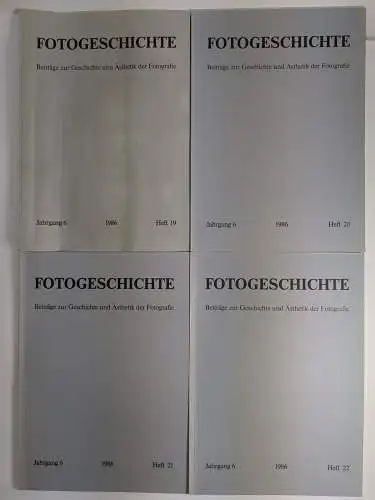 4 Hefte Fotogeschichte Heft 19-22 / 1986, Jahrgang 6, Timm Starl, Beiträge zur..