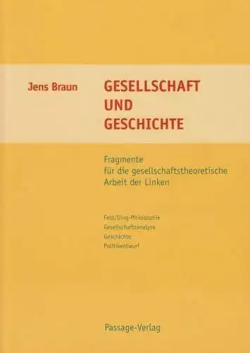 Buch: Gesellschaft und Geschichte, Braun, Jens. 2007, Passage-Verlag