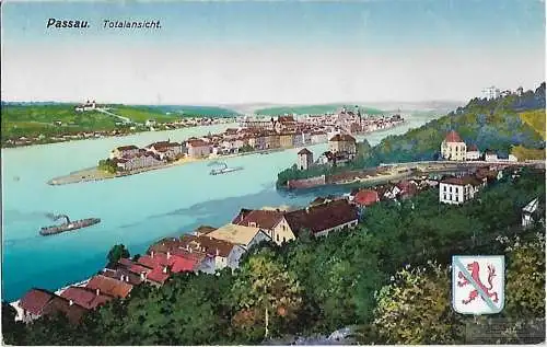 AK Passau. Totalansicht. ca. 1925, Postkarte. Serien Nr, ca. 1925