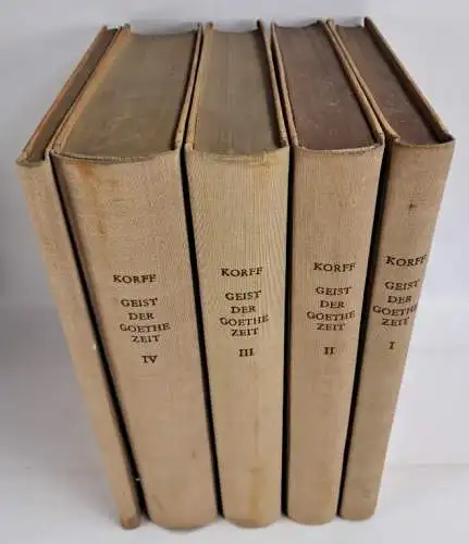 Buch: Geist der Goethezeit I-V, H. A. Korff, 1954, Koehler & Amelang, 5 Bände