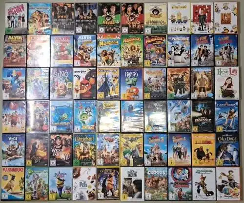 60 DVDs Sammlung / Konvolut Kinderfilme Disney: Die Wilden Kerle, Dorie, Alvin..