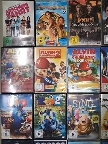 60 DVDs Sammlung / Konvolut Kinderfilme Disney: Die Wilden Kerle, Dorie, Alvin..