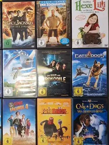 60 DVDs Sammlung / Konvolut Kinderfilme Disney: Die Wilden Kerle, Dorie, Alvin..