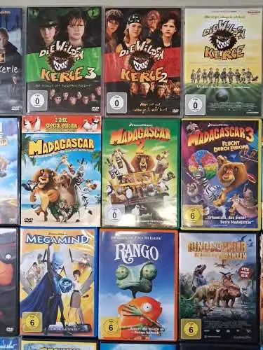60 DVDs Sammlung / Konvolut Kinderfilme Disney: Die Wilden Kerle, Dorie, Alvin..