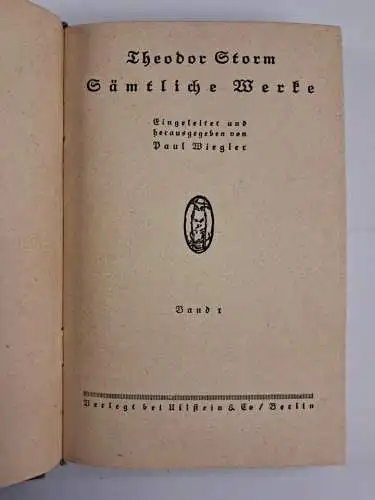 Buch: Theodor Storm - Sämtliche Werke, 10 Bände, Ullstein Verlag, gebraucht, gut