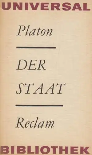 Buch: Der Staat, Platon. Reclams Universal-Bibliothek, 1978, gebraucht, gut