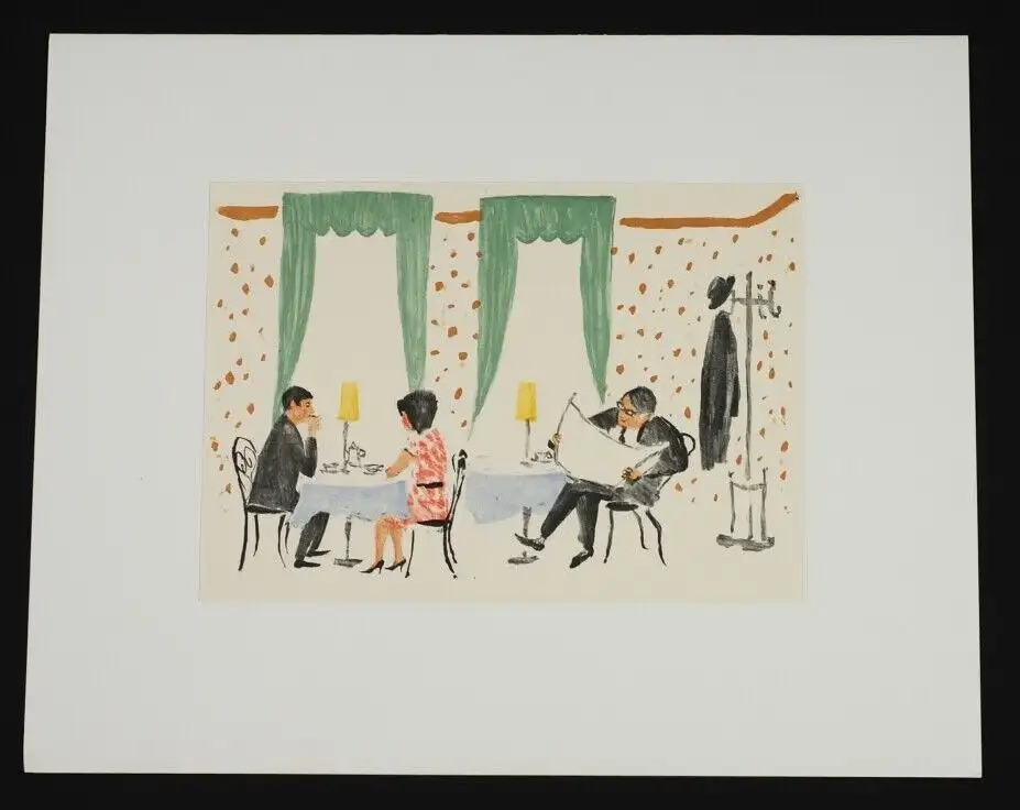 Lithographie: Cafe, Mohr, Arnold. Kunstgrafik, 1969, (o.T.), gebraucht, gut 1