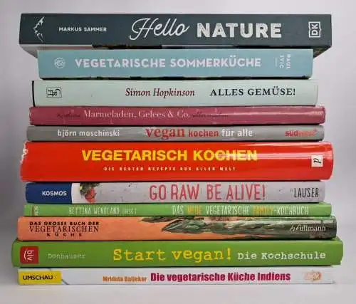 11 Kochbücher Vegetarisch & Vegan, Sommerküche, Alles Gemüse, Buchpaket, Bundle