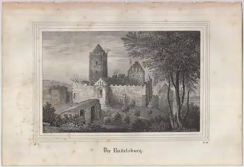 Lithografie: Die Rudelsburg, 1836, Eduard Pietzsch & Comp, Grafik, Ansicht