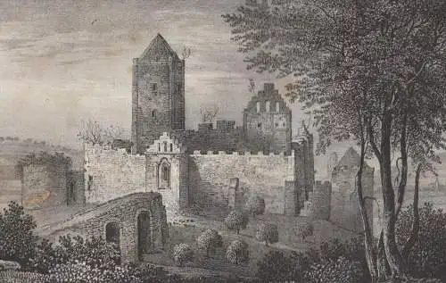 Lithografie: Die Rudelsburg, 1836, Eduard Pietzsch & Comp, Grafik, Ansicht