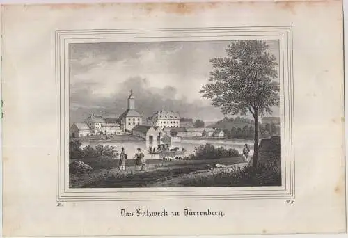 Lithografie: Das Sandwerk zu Dürrenberg, 1836, Eduard Pietzsch & Comp. Ansicht