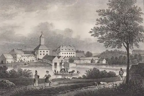 Lithografie: Das Sandwerk zu Dürrenberg, 1836, Eduard Pietzsch & Comp. Ansicht