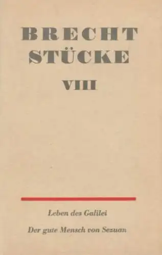 Buch: Stücke. Band VIII, Brecht, Bertolt. Brecht Stücke, 1968, Aufbau-Verlag