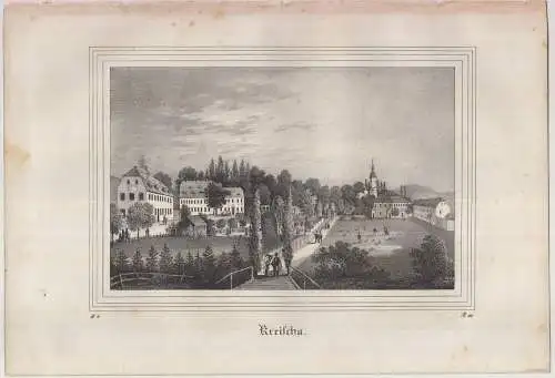 Lithografie: Kreischa, um 1836, Eduard Pietzsch & Comp, Grafik, Saxonia, Ansicht