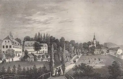 Lithografie: Kreischa, um 1836, Eduard Pietzsch & Comp, Grafik, Saxonia, Ansicht