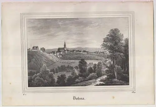 Lithografie: Dohna, um 1836, Eduard Pietzsch & Comp, Grafik, Ansicht, Saxonia