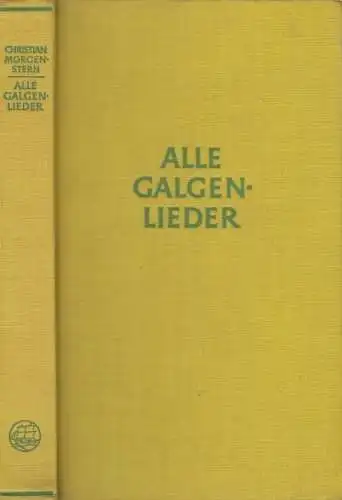 Buch: Alle Galgenlieder, Morgenstern, Christian. Bücherkiepe, 1953, Insel-Verlag
