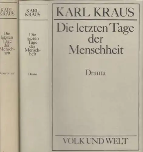 Buch: Die letzten Tage der Menschheit, Kraus, Karl. 2 Bände, Ausgewählte Werke
