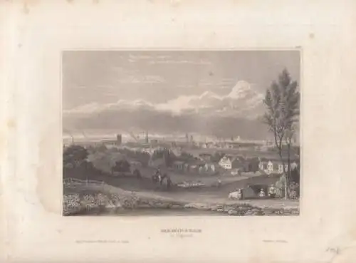 Birmingham in England. aus Meyers Universum, Stahlstich. Kunstgrafik, 1850